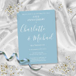 60th Diamond 結婚's Anniversary Script 招待状<br><div class="desc">スクリプトの署名の名前を使用して、ダイヤモンドブルーの背景にシックなレタリングで特別な60年ダイヤモンドの記念日の詳細をパーソナライズすることができる。Thisisnomeによる設計©</div>