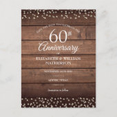 60th Diamond Anniversary日付を保存素朴 ポストカード (正面)