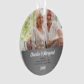 60th Diamond Anniversary Silver Damask写真 オーナメント (正面)