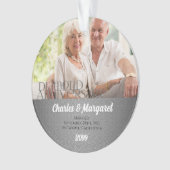 60th Diamond Anniversary Silver Damask写真 オーナメント (正面)