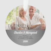 60th Diamond Anniversary Silver Damask写真 オーナメント (正面)