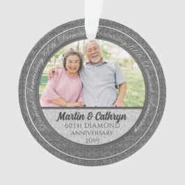 60th Diamond Anniversary Silver Damask写真 オーナメント