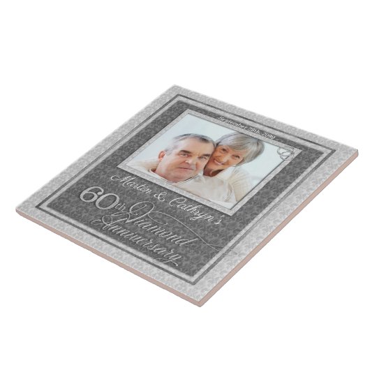 60th Diamond Anniversary Silver Damask写真 タイル (側面)