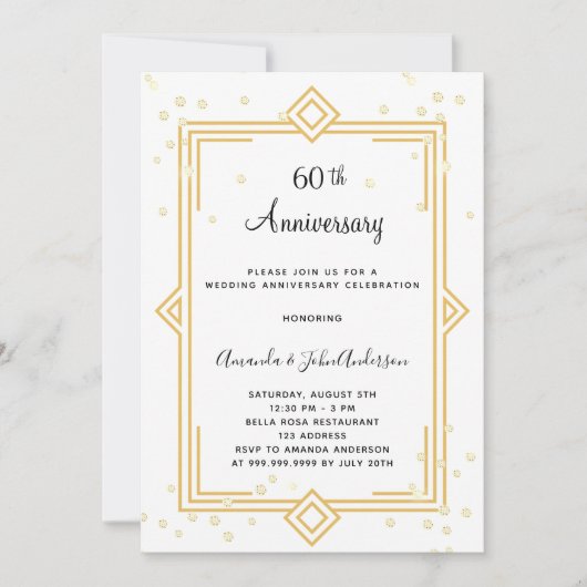 60th diamond Gatsby wedding anniversary 招待状 (正面)