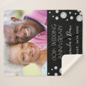 60th diamond's anniversary結婚 photoblack シェルパブランケット (正面(横))