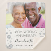 60th diamond's anniversary結婚 photowhite シェルパブランケット (正面)