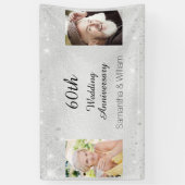 60th diamond's anniversary photo結婚グリッター 横断幕 (縦)