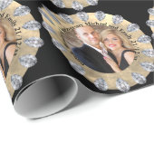 60th Diamond's Anniversary PHOTO 結婚 Personalize ラッピングペーパー (ロールコーナー)