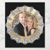 60th Diamond's Anniversary PHOTO 結婚 Personalize ワインラベル (シングルラベル)