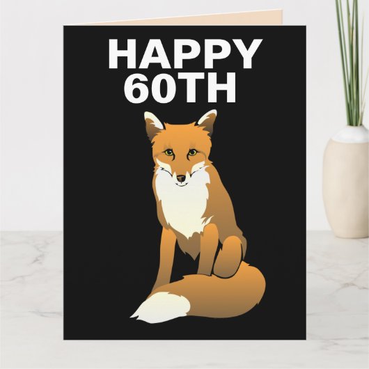60TH FOX FOXY HAPPY BIRTHDAY greeting card カード (正面)