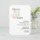 60th Golf Birthday Cheers and Beers Minimal 招待状 (スタンド正面)