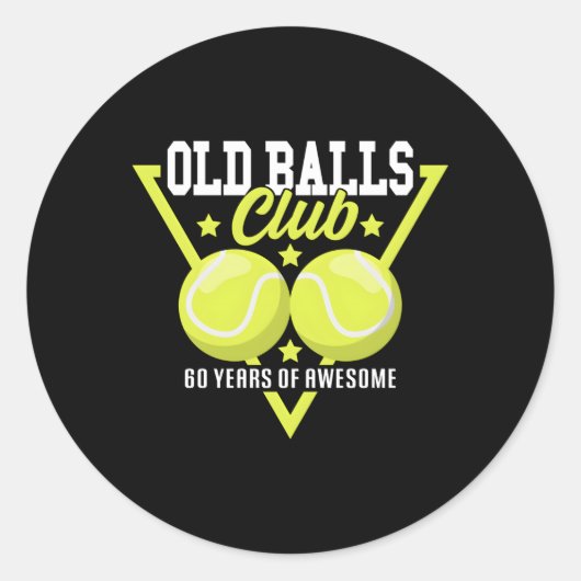60Th I Old Balls Club I Tennis ラウンドシール (正面)