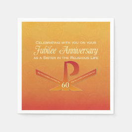 60th Jubileeアニバーサリーヌンパックスクロスオレンジ スタンダードカクテルナプキン