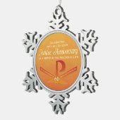 60th Jubileeアニバーサリーヌンパックスクロスオレンジ スノーフレークピューターオーナメント (右)