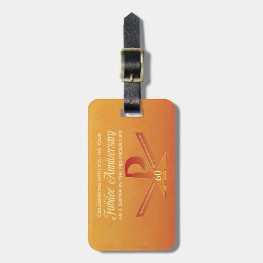 60th Jubileeアニバーサリーヌンパックスクロスオレンジ ラゲッジタグ (正面縦)