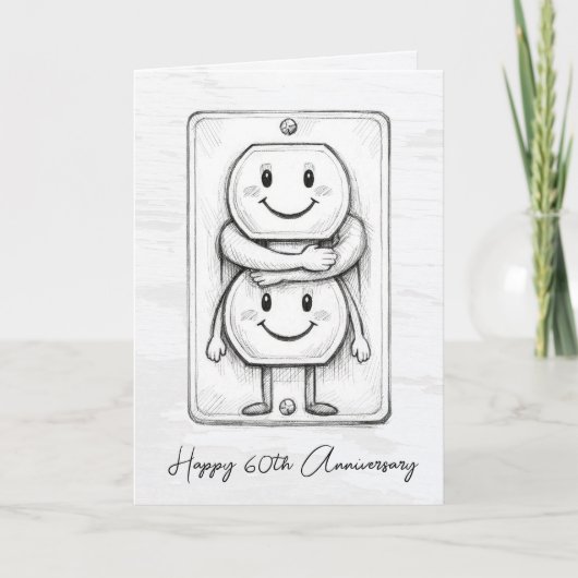 60th Wedding Anniversary Electrical Socket  カード (正面)