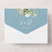 60th Wedding Anniversary Greenery Floral オールインワン招待状 (裏面)