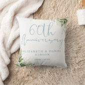 60th Wedding Anniversary Greenery Floral クッション (ブランケット)