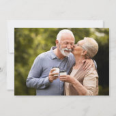 60th Wedding Anniversary Greenery Floral Photo 招待状 (裏面)