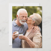 60th Wedding Anniversary Greenery Floral Photo 招待状 (裏面)