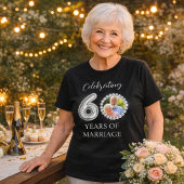 60th wedding anniversary photo diamonds black tシャツ