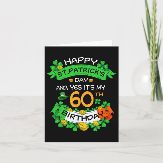 60thSt patricks day誕生日グランパグランパ祖母60th カード (正面)