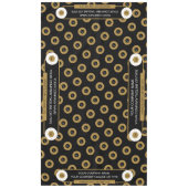 60X104 展示会用テーブルクロス ロゴ ゴールド 白 黒 テーブルクロス (正面)