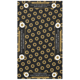 60X104 Trade Show Tablelothロゴ金ゴールドホワイトブラック テーブルクロス