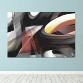 60x40" Trend Abstract Art Black White Powdery キャンバスプリント (インサイチュ (ウッドフロア))