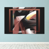 60x40" Trend Abstract Art Black White Powdery キャンバスプリント (インサイチュ (ウッドフロア))