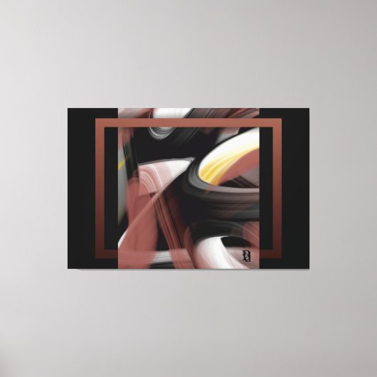 60x40" Trend Abstract Art Black White Powdery キャンバスプリント (正面)