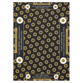 60X84トレードショーテーブルクロスのロゴ金ゴールドホワイトブラック テーブルクロス