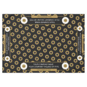 60X84トレードショーテーブルクロスのロゴ金ゴールドホワイトブラック テーブルクロス (正面(横))