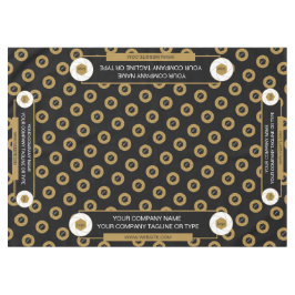 60X84トレードショーテーブルクロスのロゴ金ゴールドホワイトブラック テーブルクロス