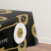 60X84トレードショーテーブルクロスのロゴ金ゴールドホワイトブラック テーブルクロス (インサイチュ)