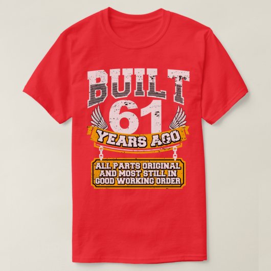 61おもしろい番目の誕生日シャツヴィンテージ61年A Tシャツ (デザイン正面)