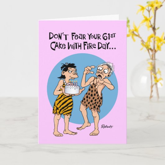 61おもしろい誕生日 カード (黄色い花)