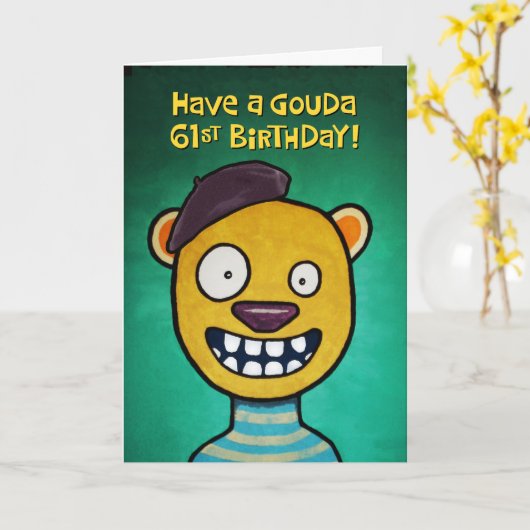 61おもしろい誕生日 カード (黄色い花)