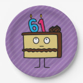 61お誕生日ケーキ（ろうそく） ペーパープレート (正面)