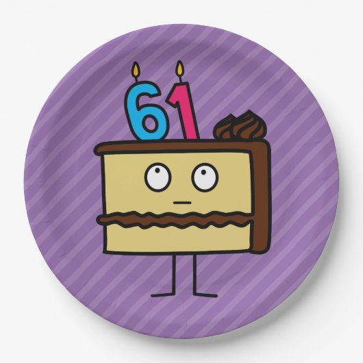 61お誕生日ケーキ(ろうそく) ペーパープレート (正面)