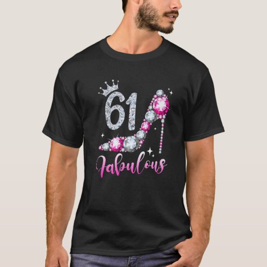 61と素晴らしい61誕生日ハイヒールシューズcrow tシャツ (正面)