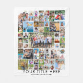 61フォトモダンコラージュカスタムタイトル色フリース フリースブランケット (正面)