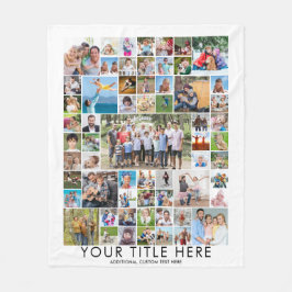 61フォトモダンコラージュカスタムタイトル色フリース フリースブランケット