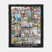 61フォトモダンコラージュカスタムタイトル色 フリースブランケット (正面)