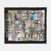 61フォトモダンコラージュカスタムタイトル色 フリースブランケット (正面(横))