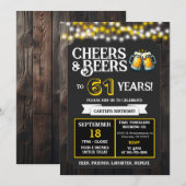61周年おめでとう！ビールで乾杯 招待状 (正面/裏面)