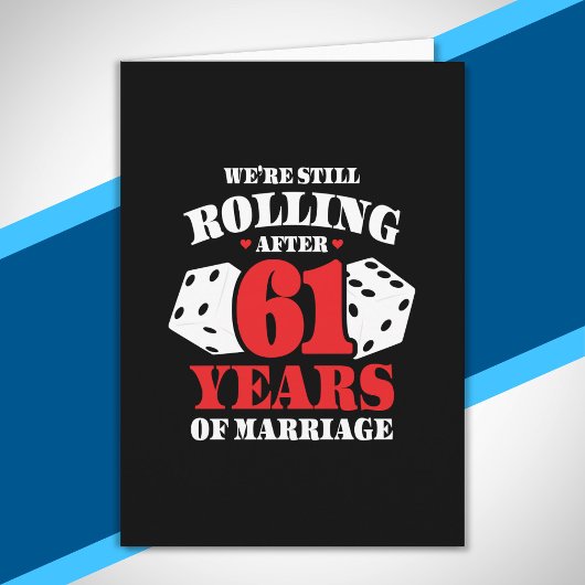 61周年結婚記念日のユーモアあふれるプレゼント 夫婦61年続く結婚生活 カード