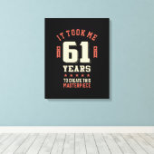 61歳おもしろい- 61誕生日ギフト キャンバスプリント (インサイチュ (ウッドフロア))