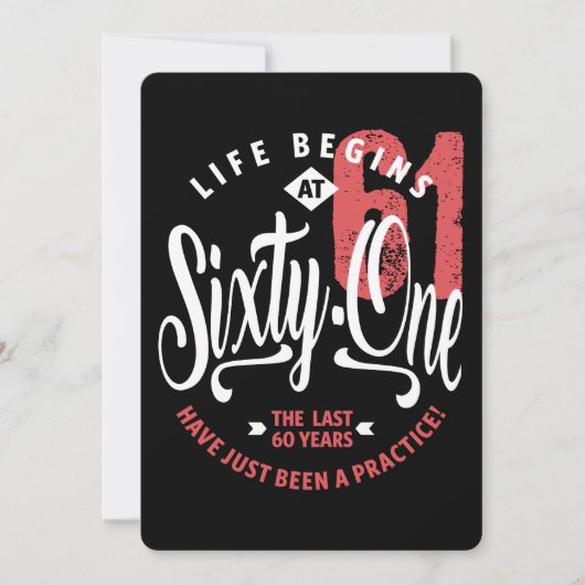61歳から人生が始まる | 61歳の誕生日 招待状 (正面)