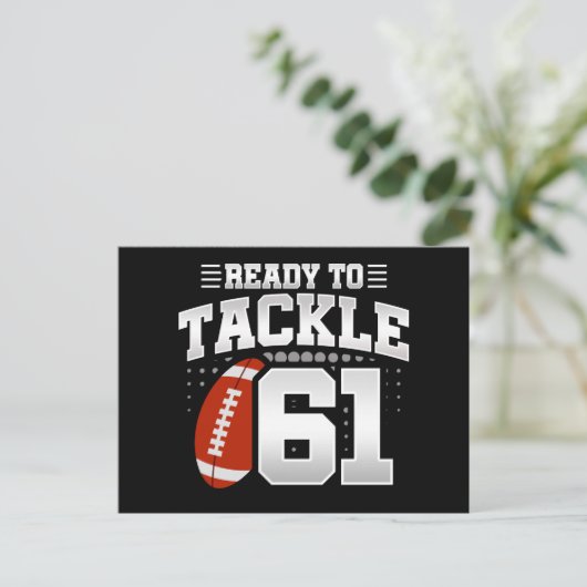 61歳のタックルフットボールパーティー 61歳の誕生日 ポストカード (スタンド正面)